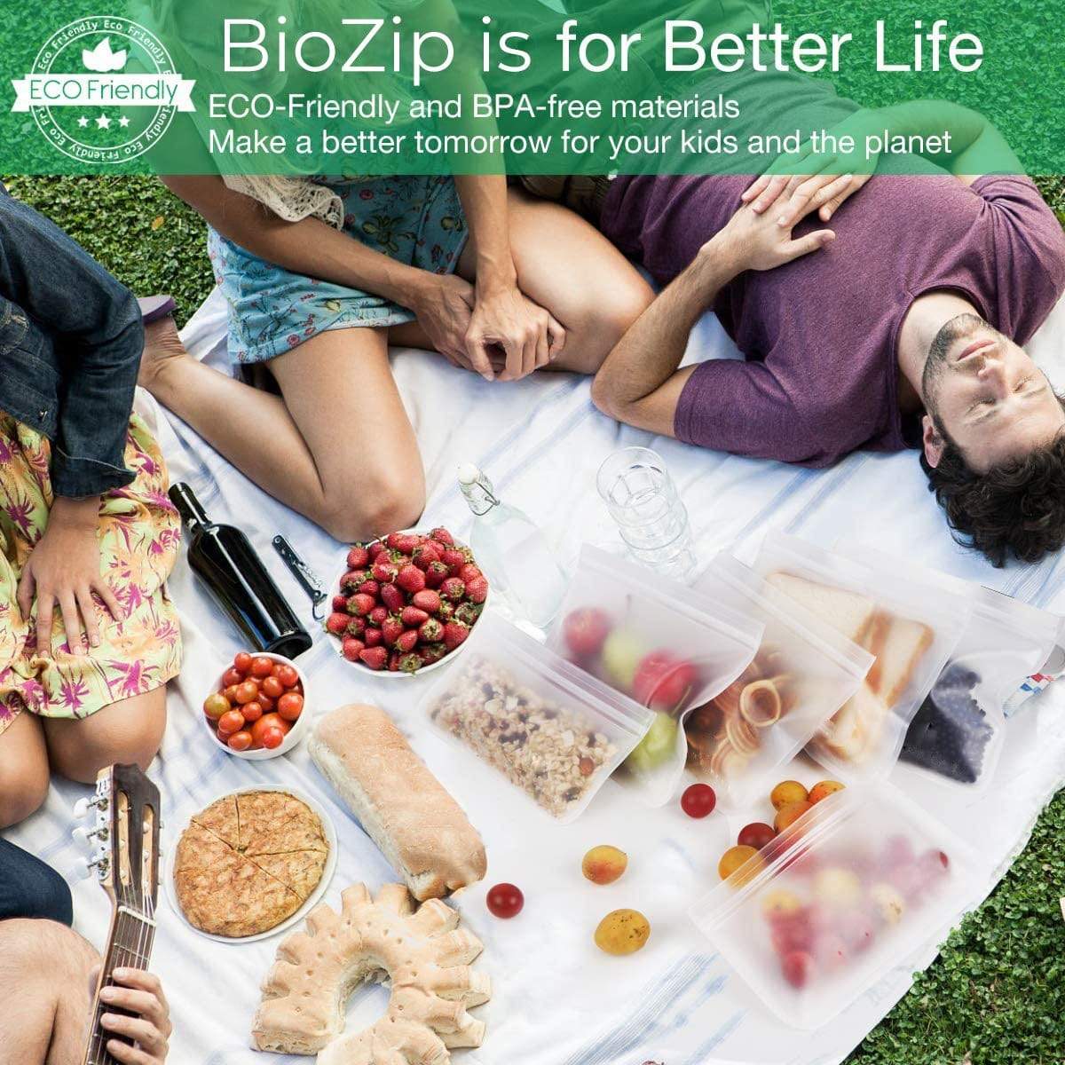 Bio-Zip™ Reusable & Biodegradable Food Storage Bags