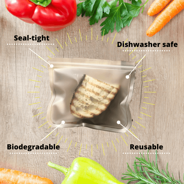Bio-Zip™ Reusable & Biodegradable Food Storage Bags (10 Pc Set With Gallon)